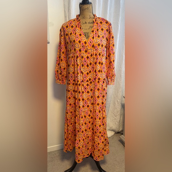 NWT Zara The Selma Long Print Midi 100% Cotton Maxi Dress Blogger Favourite Sz.S - Picture 4 of 11